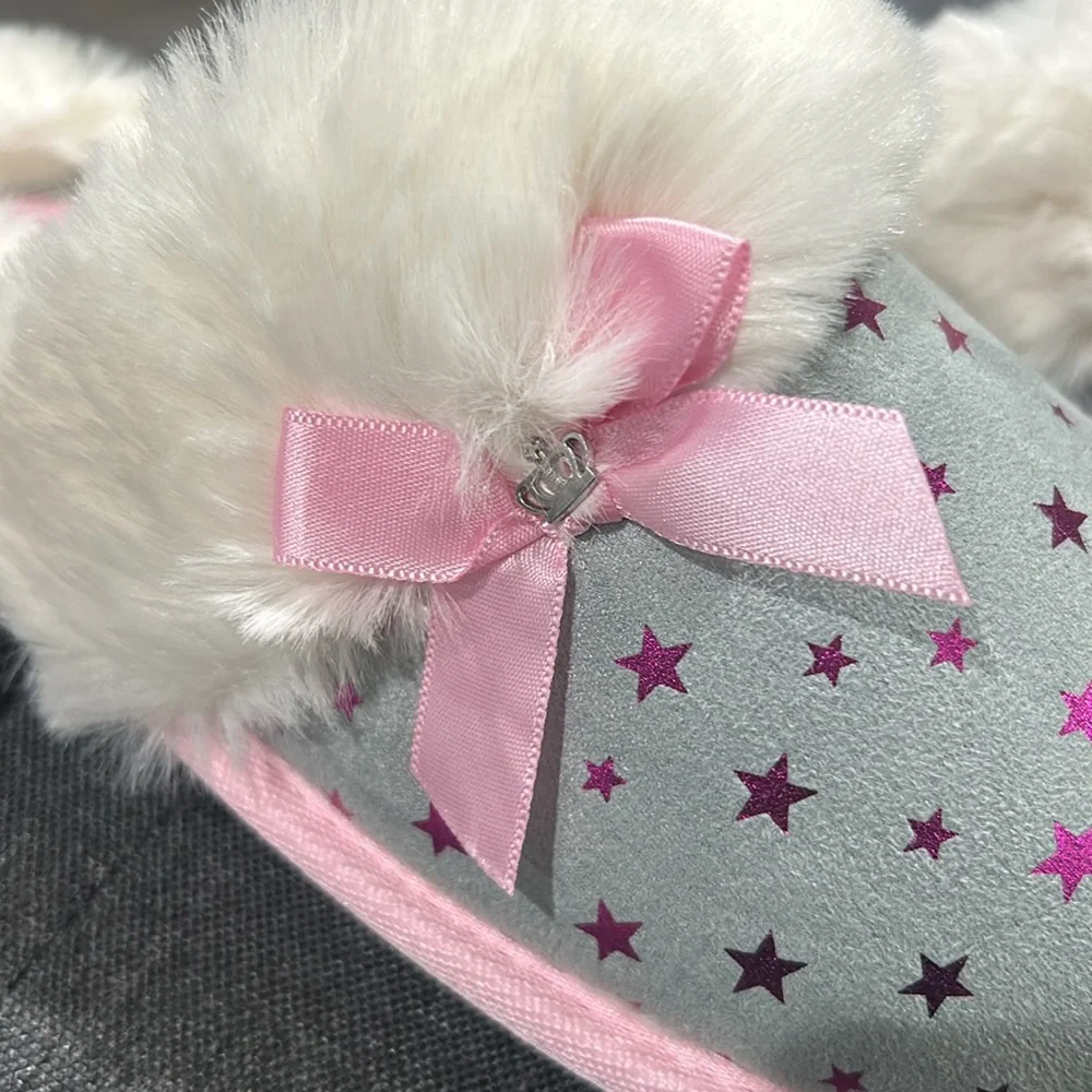 NWT Juicy by Juicy Couture Sonora Girls Slip-On Slippers Gray/Pink SZ 4-5 💥💥